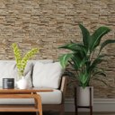 Ver imagem 2 de Papel de Parede Adesivo Pedras Rústicas em Tons Naturais 5m