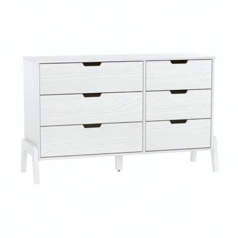Cômoda 6 Gavetas Veneza em Madeira Branco 119x40x76 cm Marin