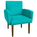Ver imagem 2 de Kit 2 Poltronas Decorativa Veronês para Sala e Recepção Suede Azul Turquesa - D'Rossi