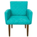 Ver imagem 3 de Kit 2 Poltronas Decorativa Veronês para Sala e Recepção Suede Azul Turquesa - D'Rossi