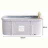 Banheira Ofurô Dobrável Portátil Retangular PVC Com Encosto Inflável Cinza VG+ - 5