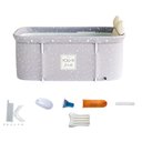 Ver imagem 4 de Banheira Ofurô Dobrável Portátil Retangular PVC Com Encosto Inflável Cinza VG+