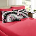 Ver imagem 1 de Jogo de Cama Portallar Solteiro Malha 2 Peças Linha Casa Classic Rose Rosa