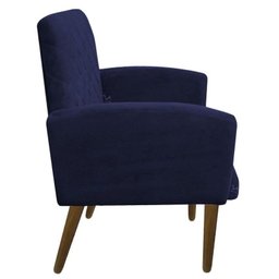 Poltrona Decorativa Veronês para Sala e Recepção Suede Azul Marinho - D'Rossi - 3 Poltrona Decorativa Veronês para Sala e Recepção Suede Azul Marinho - D'Rossi - 3