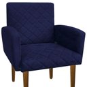 Ver imagem 4 de Poltrona Decorativa Veronês para Sala e Recepção Suede Azul Marinho - D'Rossi