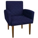 Ver imagem 1 de Poltrona Decorativa Veronês para Sala e Recepção Suede Azul Marinho - D'Rossi