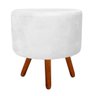 Puff Banqueta Decorativa Dora Redondo Suede Branco - 2