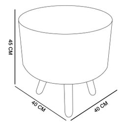 Puff Banqueta Decorativa Dora Redondo Suede Branco - 4