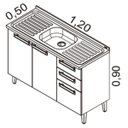 Ver imagem 3 de Balcão para Cozinha 3 Portas 2 Gavetas com Pia IG3G2-120 Jazz Itatiaia