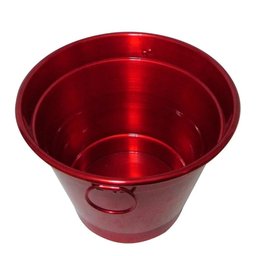Balde de Gelo e Cerveja Térmico em Alumínio 6,5L Bbq - Vermelho Red - 2