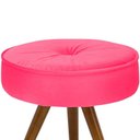 Ver imagem 3 de Kit 2 Puff Decorativo Julia Redondo Suede Rosa Barbie