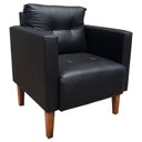 Ver imagem 1 de Poltrona Decorativa Lívia Para Sala e Recepção Corino Preto - D'Rossi