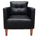 Ver imagem 2 de Poltrona Decorativa Lívia Para Sala e Recepção Corino Preto - D'Rossi