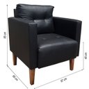 Ver imagem 4 de Poltrona Decorativa Lívia Para Sala e Recepção Corino Preto - D'Rossi