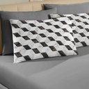 Ver imagem 2 de Jogo de Cama Portallar Casal Malha 3 Peças Linha Casa Carrara Cinza