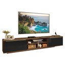 Ver imagem 2 de Rack Suspenso para Tv até 80 Polegadas 218 Cm 2 Portas Rustic/preto Lux Madesa