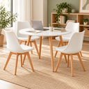 Ver imagem 3 de Conjunto Mesa de Jantar Redonda 90 cm com 4 Cadeiras Saarinen - Branco