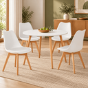 Ver imagem 4 de Conjunto Mesa de Jantar Redonda 90 cm com 4 Cadeiras Saarinen - Branco