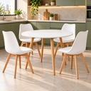 Ver imagem 5 de Conjunto Mesa de Jantar Redonda 90 cm com 4 Cadeiras Saarinen - Branco