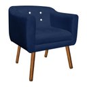 Ver imagem 1 de Poltrona Decorativa Julia Suede Azul Marinho com Strass - D'Rossi