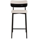 Ver imagem 4 de Kit 02 Banquetas Alta Bar Cozinha Sala de Jantar Aço Preto Kaira C01 Linho Palha Courino Preto -
