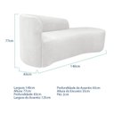Ver imagem 3 de Recamier Curvo Orgânico 140cm 2 Lugares Lado Direito para Sala Estar Bouclé Paris