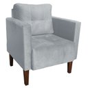 Ver imagem 2 de Kit 2 Poltrona Decorativa Lívia para Sala e Recepção Suede Cinza - D'Rossi