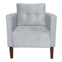 Ver imagem 3 de Kit 2 Poltrona Decorativa Lívia para Sala e Recepção Suede Cinza - D'Rossi