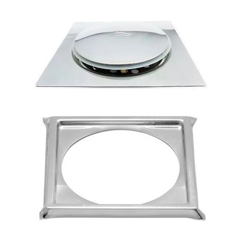 Ralo Click Inteligente P/ Piso + Porta Grelha Cromado 15x15