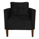 Ver imagem 3 de Poltrona Sala Decorativa Kit 2 Livia Pé Madeira Castanho Suede Preto M11 - D'Rossi