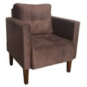 Ver imagem 2 de Kit 2 Poltrona Decorativa Lívia para Sala e Recepção Suede Marrom - D'Rossi