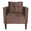Ver imagem 3 de Kit 2 Poltrona Decorativa Lívia para Sala e Recepção Suede Marrom - D'Rossi