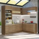 Ver imagem 1 de Cozinha Completa de Canto Madesa Glamy 419001 com Armário e Balcão (Sem Tampo e Pia) Rustic Cor:Rust