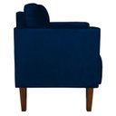 Ver imagem 4 de Poltrona Sala Decorativa Kit 2 Livia Pé Madeira Castanho Suede Azul Marinho M11 - D'Rossi