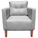 Ver imagem 2 de Poltrona Decorativa Lívia para Sala e Recepção Corino Cinza - D'Rossi