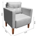 Ver imagem 4 de Poltrona Decorativa Lívia para Sala e Recepção Corino Cinza - D'Rossi