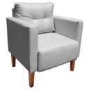 Ver imagem 1 de Poltrona Decorativa Lívia para Sala e Recepção Corino Cinza - D'Rossi