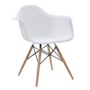 Ver imagem 3 de Kit 2 Cadeiras Melbourne Eiffel Charles Eames Base Madeira - Branca - Factus