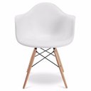 Ver imagem 2 de Kit 2 Cadeiras Melbourne Eiffel Charles Eames Base Madeira - Branca - Factus