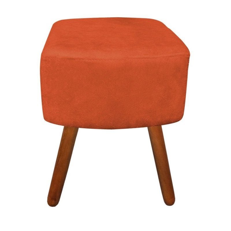 Puff Decorativo Curvo Agatha Suede Laranja - 3