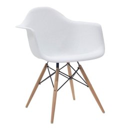 Kit 4 Cadeiras Melbourne Eiffel Charles Eames Base Madeira - Branca - Factus - 2