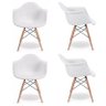 Kit 4 Cadeiras Melbourne Eiffel Charles Eames Base Madeira - Branca - Factus - 1