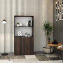 Ver imagem 6 de Armário Alto Estante com 02 Portas 161,5x80x42cm Wlae80 Nogal - Branco