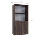 Ver imagem 3 de Armário Alto Estante com 02 Portas 161,5x80x42cm Wlae80 Nogal - Branco