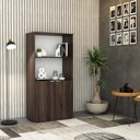 Ver imagem 4 de Armário Alto Estante com 02 Portas 161,5x80x42cm Wlae80 Nogal - Branco