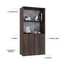 Ver imagem 5 de Armário Alto Estante com 02 Portas 161,5x80x42cm Wlae80 Nogal - Branco