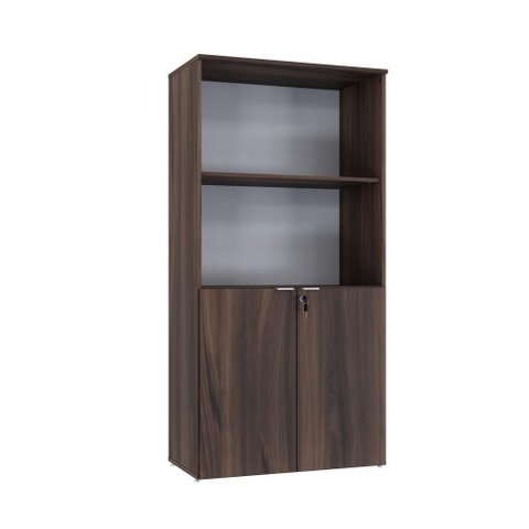 Armário Alto Estante com 02 Portas 161,5x80x42cm Wlae80 Nogal - Branco
