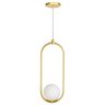 Luminária Pendente Arkom Light Dourado Globo Leitoso 10Cm - 1