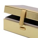 Ver imagem 3 de Caixa em Mdf com Revestimento em Pu Dourada 18x12x7,5cm