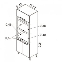 Paneleiro Duplo com Torre Quente 3 Portas IPLDAFNO-70 Jazz Itatiaia - 3